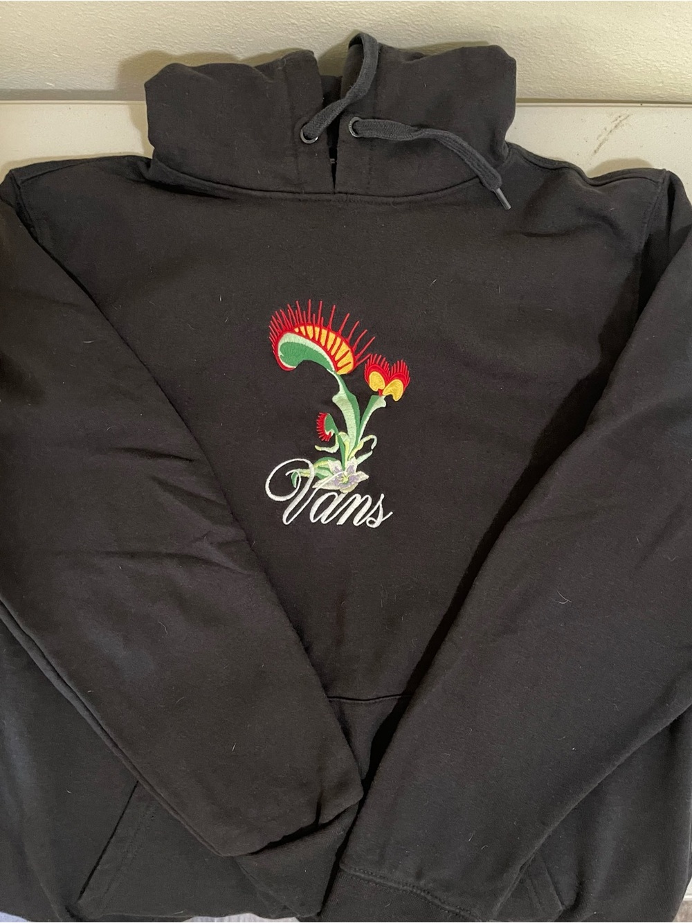 Women's Black Vans Hoodie FATAL FLORAL collection size M